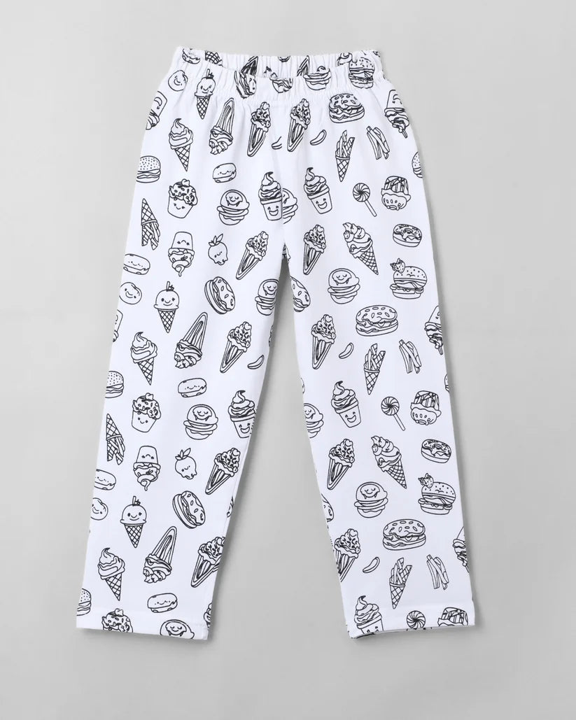 Comfort delights Printed Premium Cotton Self Coloring Night Suit with washable fabric Marker for Girls & Boys